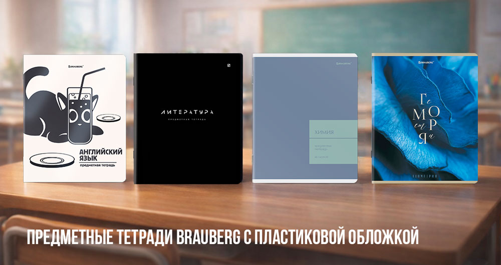 Предметные тетради с пластиковой обложкой BRAUBERG