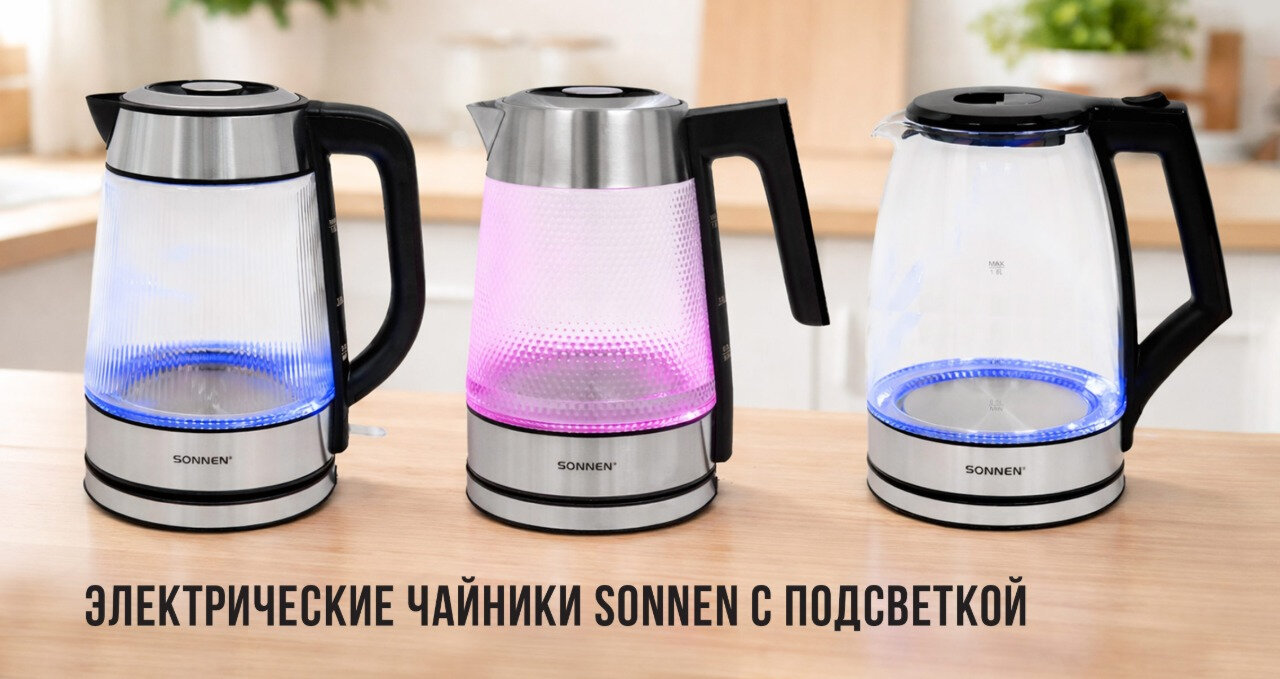 Электрические чайники SONNEN с подсветкой 